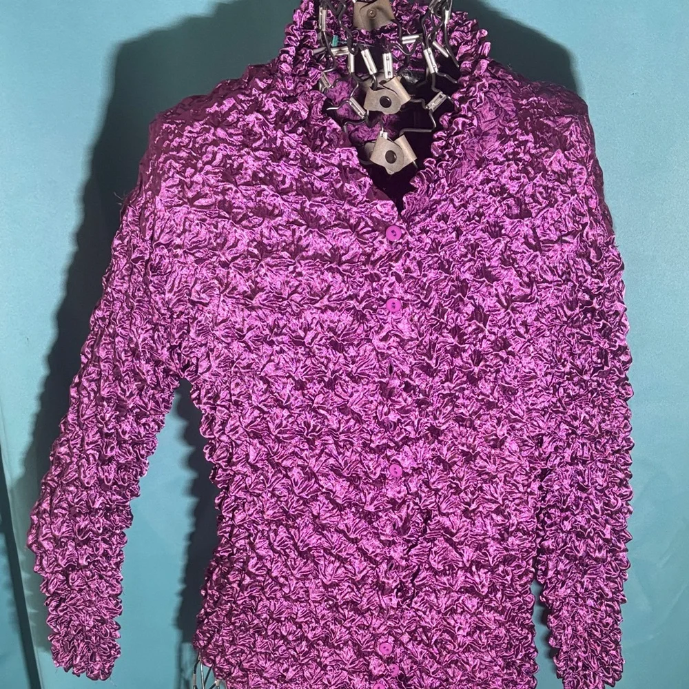 Purple Textured Jacket - Picture 4 of 5